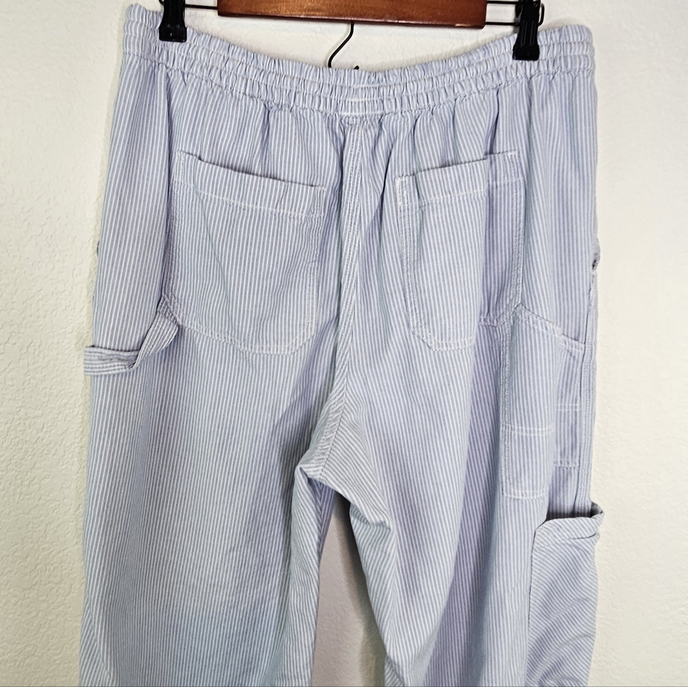 Aerie Baggy Cargo Wide Leg Chambray Elasti Drawstring Pull On Pants Large - Picture 6 of 16